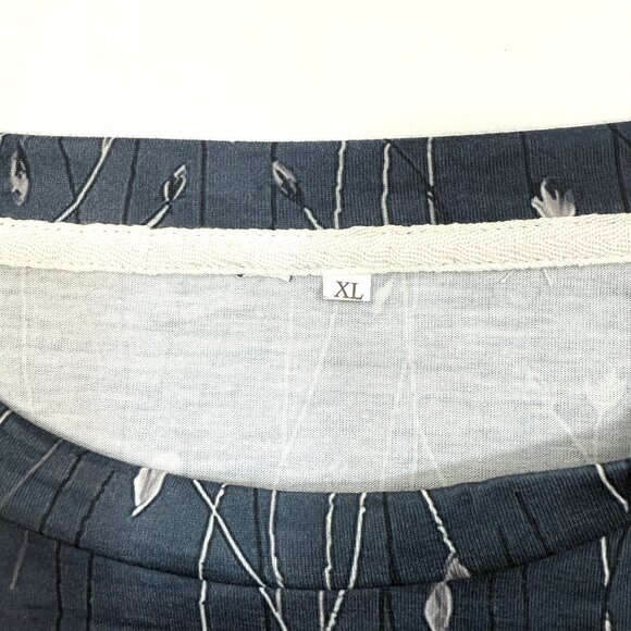 Women's Floral Round Neck Long Sleeve T-Shirt Size XL - Picture 4 of 6